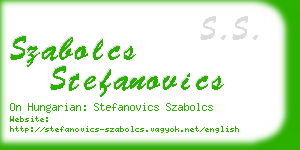 szabolcs stefanovics business card